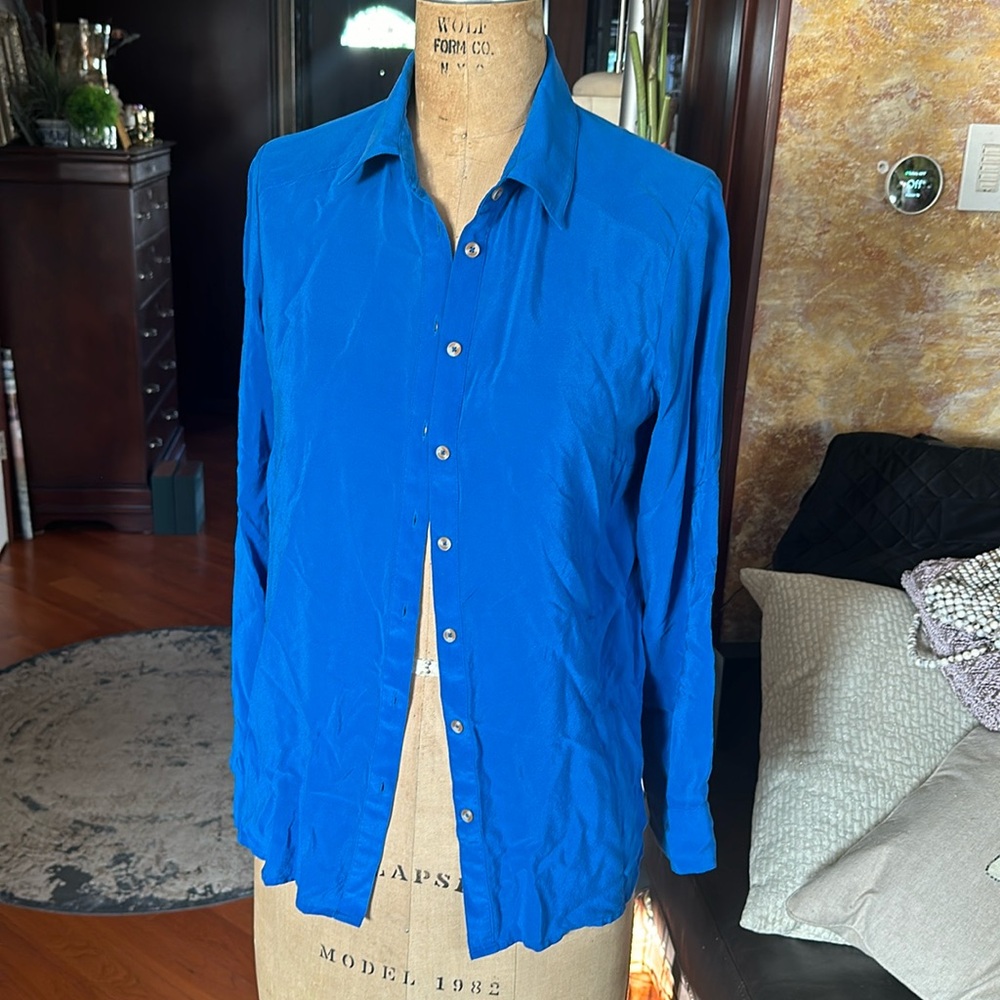 Blue Silk Shirt